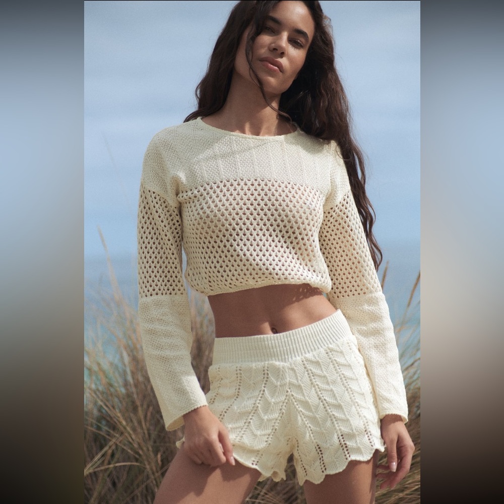 Zara crochet knit shorts